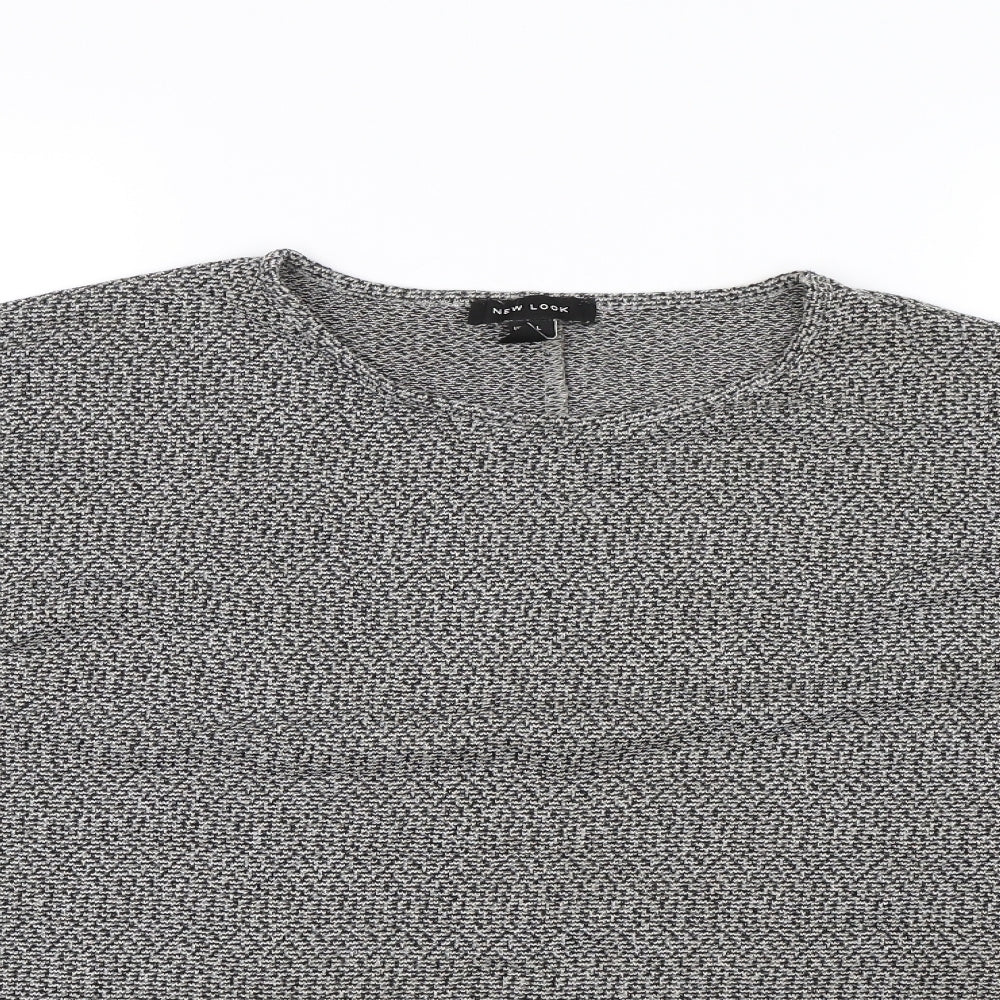 Womens UK Size L New Look Grey Basic T-Shirt