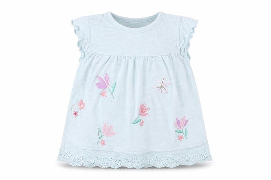 Nutmeg Girls Blue Floral  Tank Dress  Size 6-9 Months