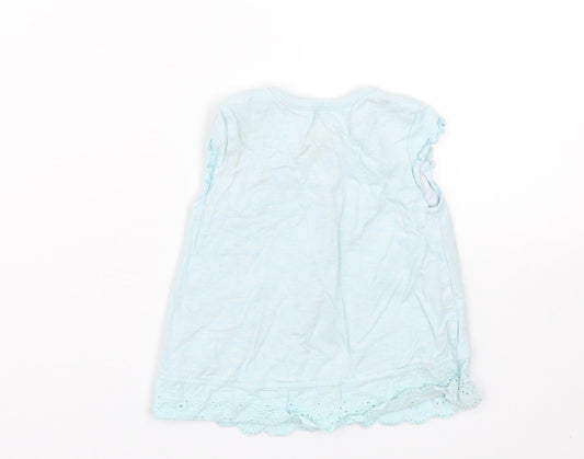 Nutmeg Girls Blue Floral  Tank Dress  Size 6-9 Months