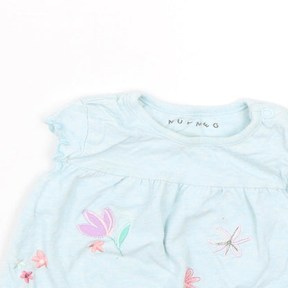 Nutmeg Girls Blue Floral  Tank Dress  Size 6-9 Months