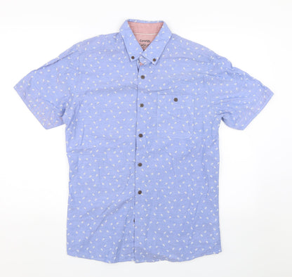 George Mens Blue Paisley   Button-Up Size S