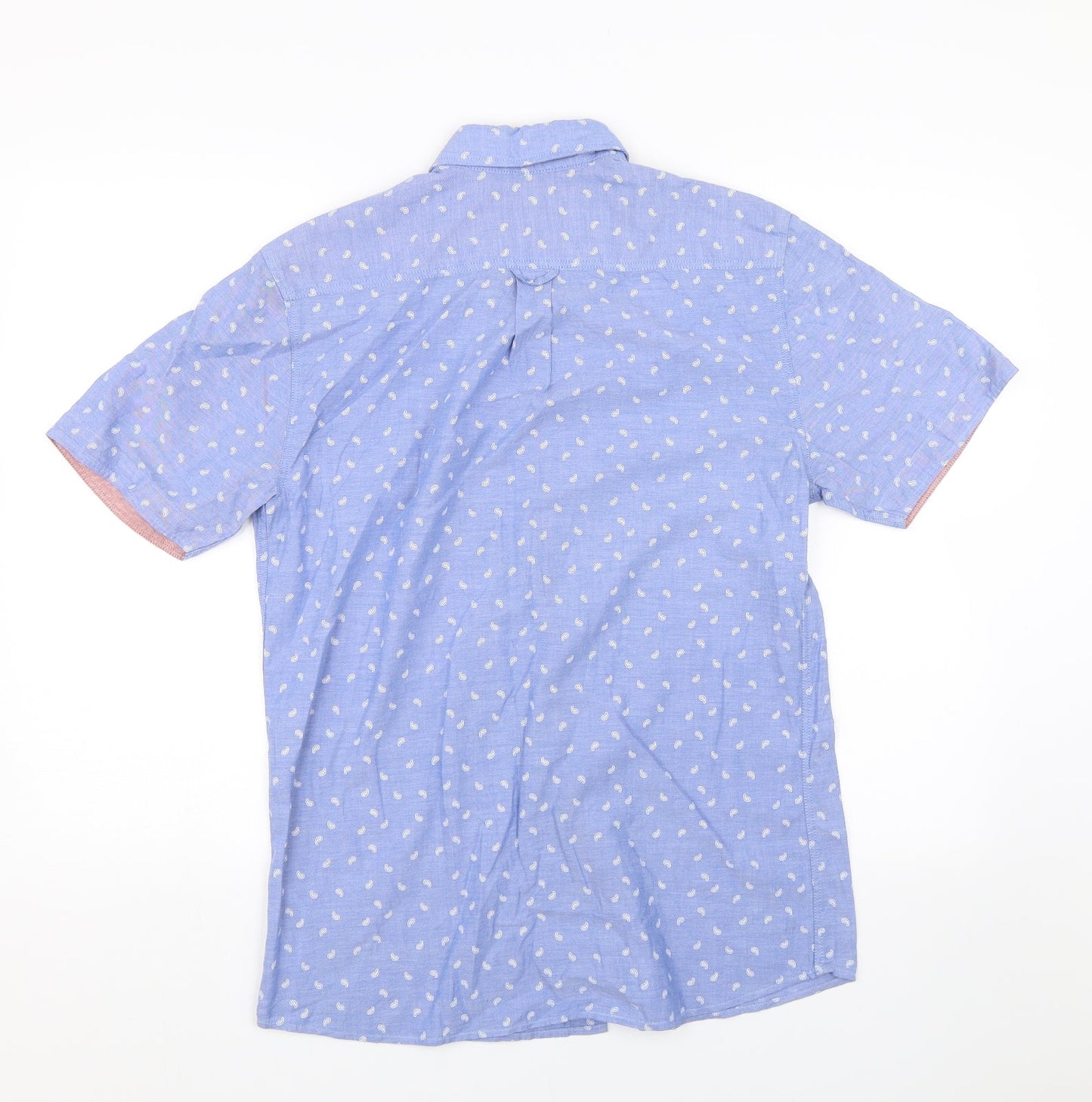 George Mens Blue Paisley   Button-Up Size S