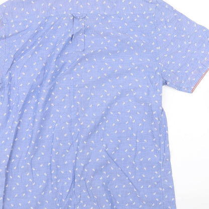 George Mens Blue Paisley   Button-Up Size S