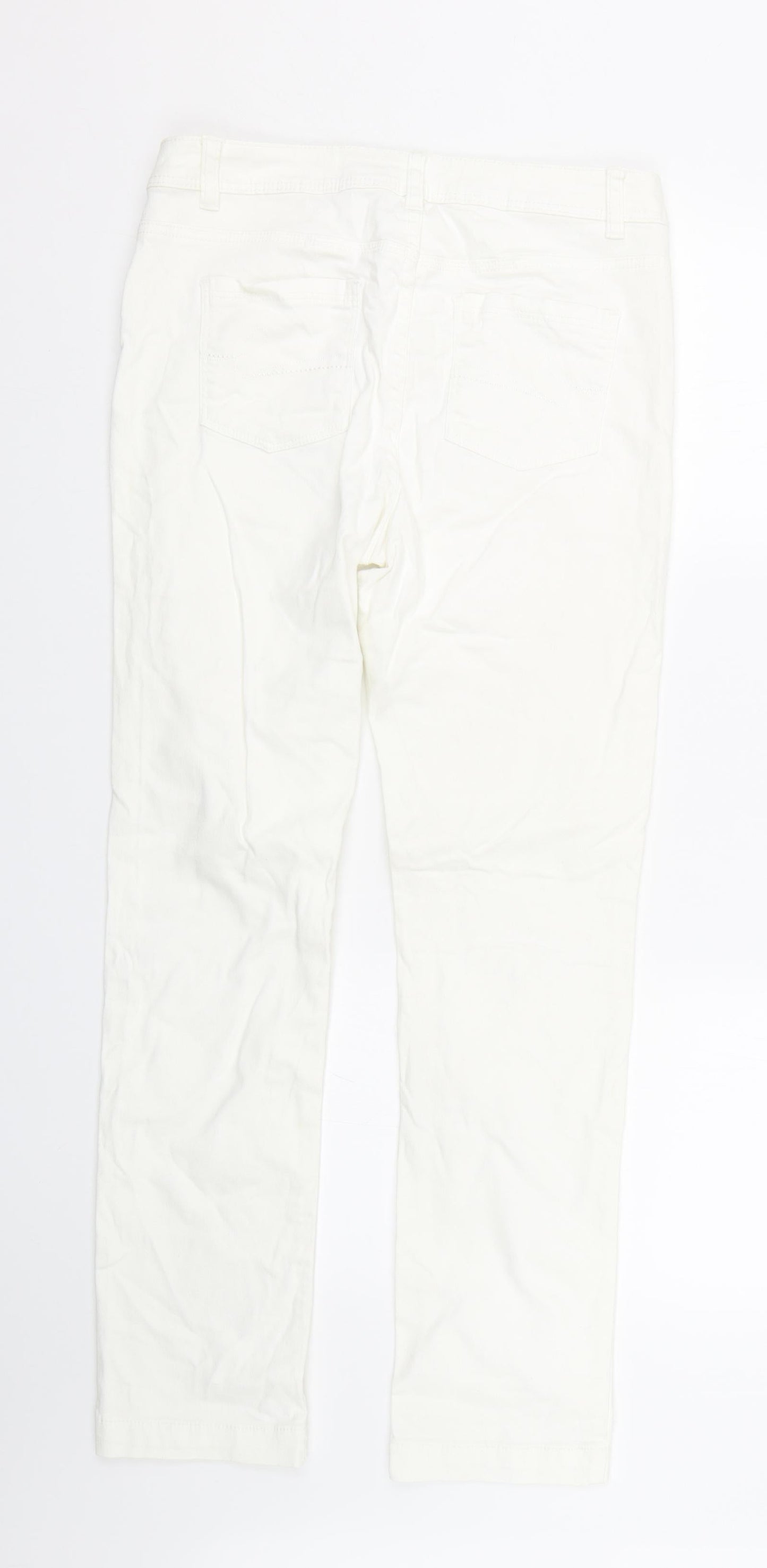 George Womens White  Denim Straight Jeans Size 10 L28 in