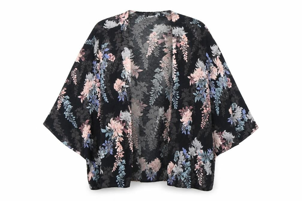 Womens UK Size 12 New Look Black Wrap Blouse