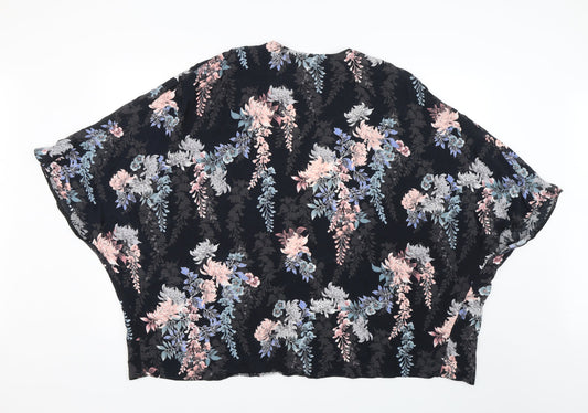 Womens UK Size 12 New Look Black Wrap Blouse