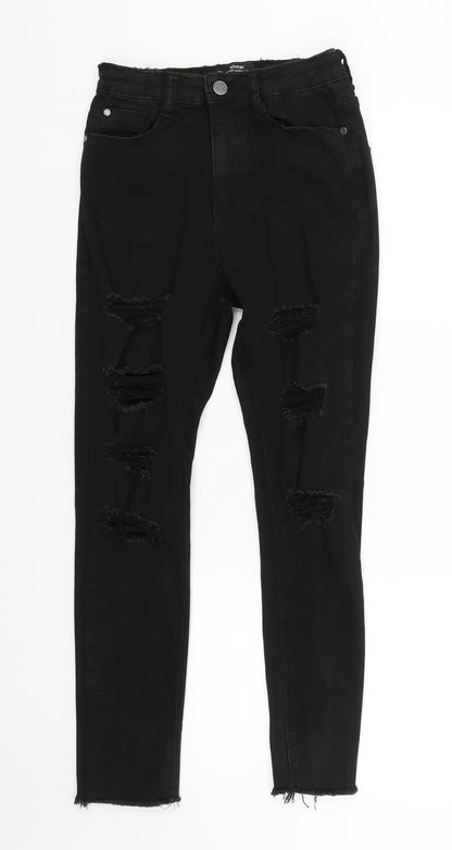 Missguided Womens Black  Denim Skinny Jeans Size 6 L24.5 in