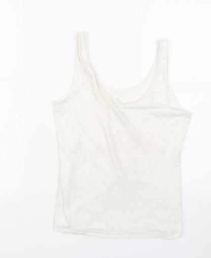 love to lounge Womens White   Top Pyjama Top Size S  - FLAMINGO