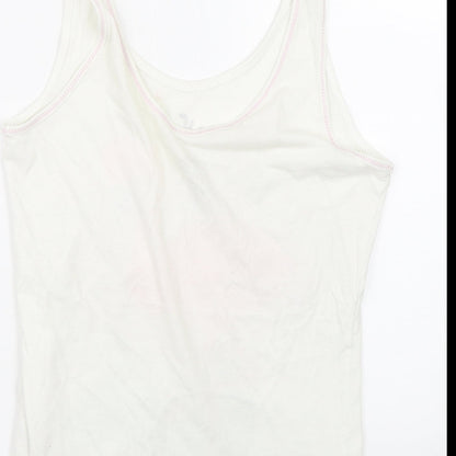 love to lounge Womens White   Top Pyjama Top Size S  - FLAMINGO