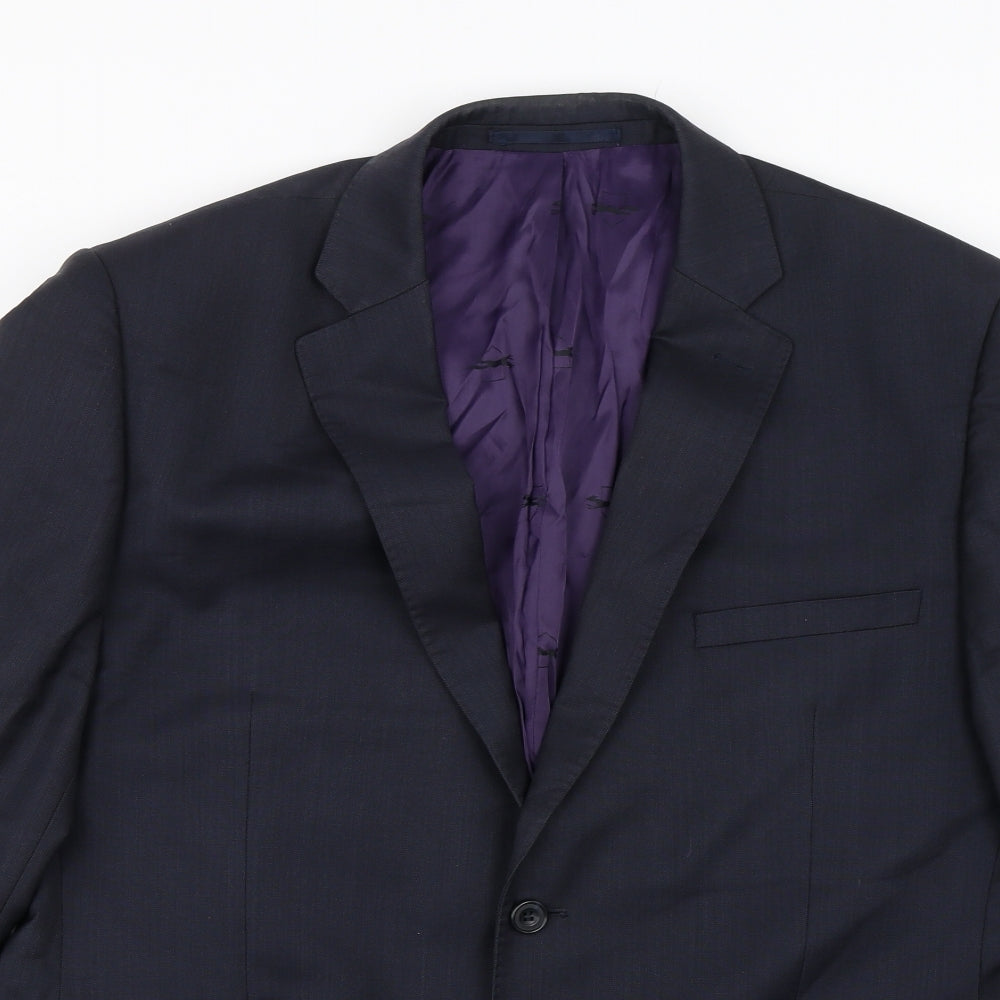Mens UK Size L Paul Costelloe Regular Blue Suit Jacket