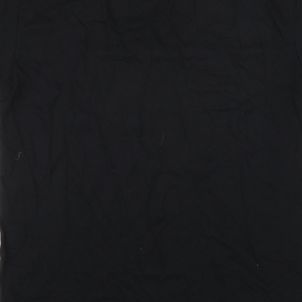 Womens UK Size M Gildan Black Basic T-Shirt