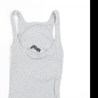 I SAW IT FIRST Womens Grey Striped  Wrap Tank Size 6