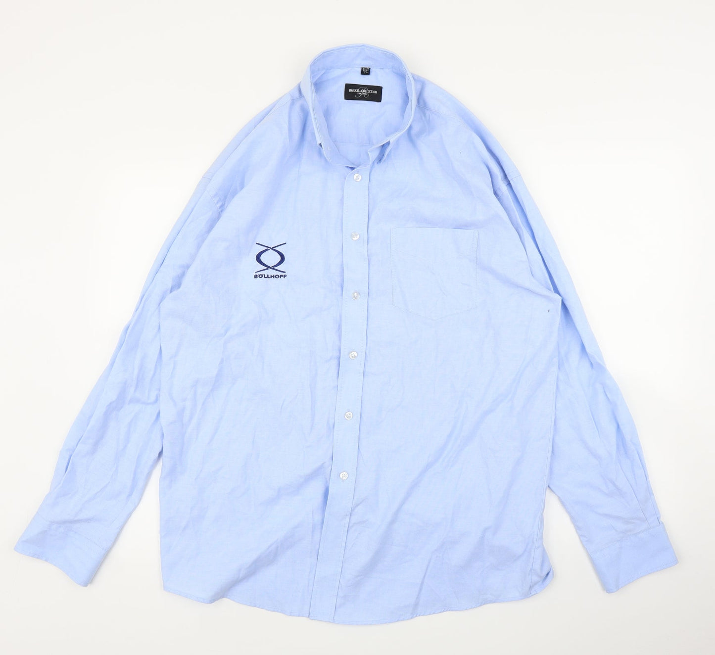 Russell Co Mens Blue    Button-Up Size 15.5