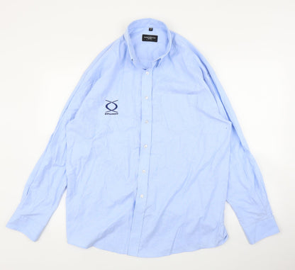 Russell Co Mens Blue    Button-Up Size 15.5