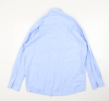 Russell Co Mens Blue    Button-Up Size 15.5