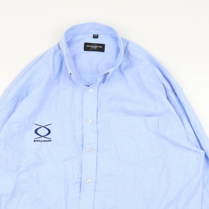 Russell Co Mens Blue    Button-Up Size 15.5