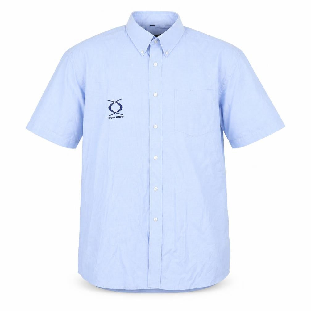Mens UK Size 16.5 Russell Collection Blue  Button-Up Short Sleeve Casual Shirt