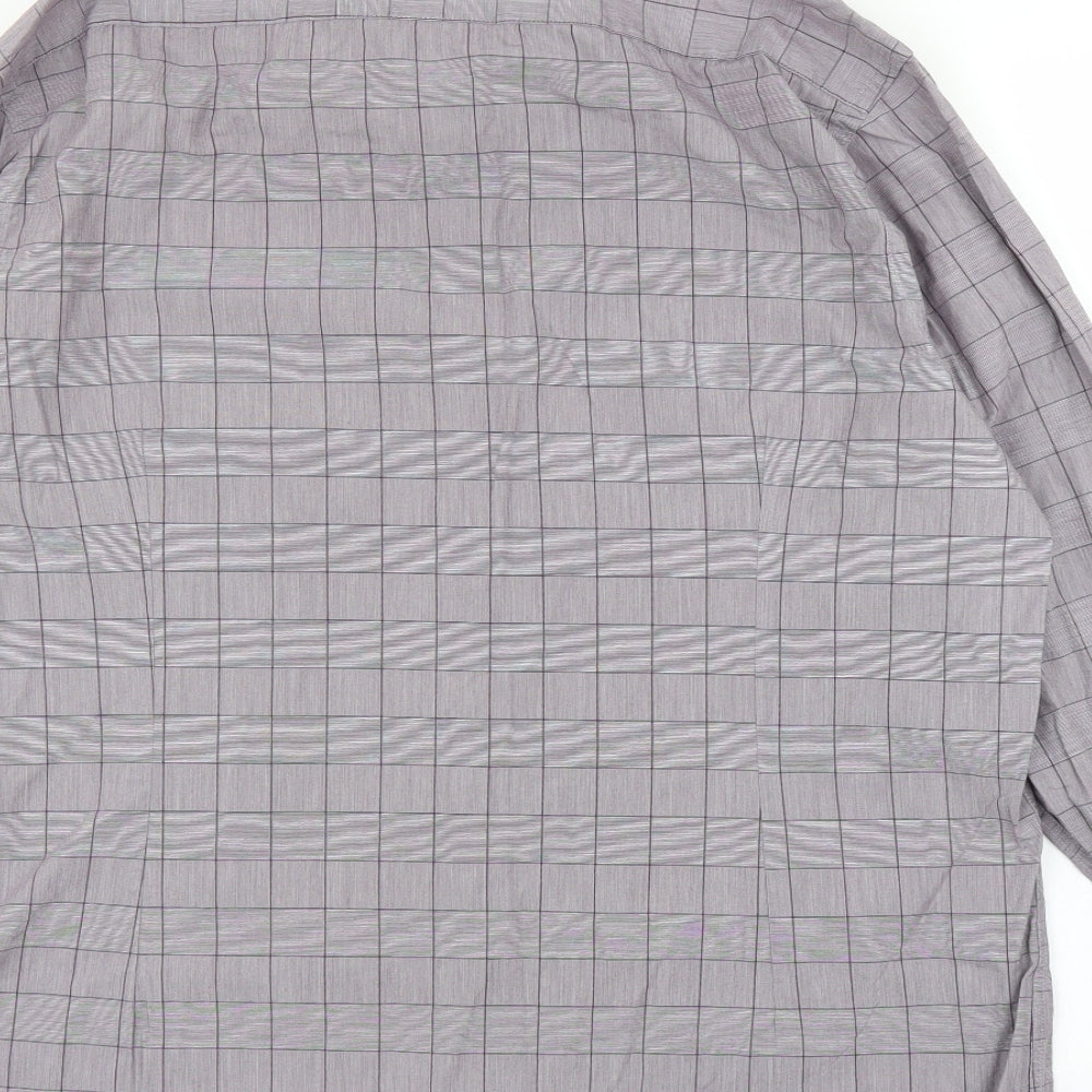 Mens UK Size 17 Debenhams Purple  Button-Up Long Sleeve Casual Shirt