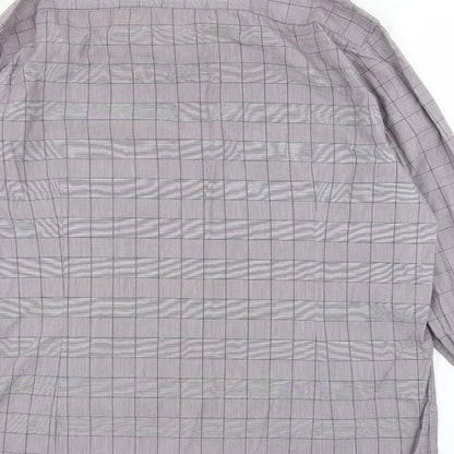 Mens UK Size 17 Debenhams Purple  Button-Up Long Sleeve Casual Shirt