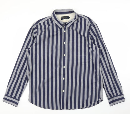 Mens UK Size L Hammond & CO Blue  Button-Up Long Sleeve Casual Shirt