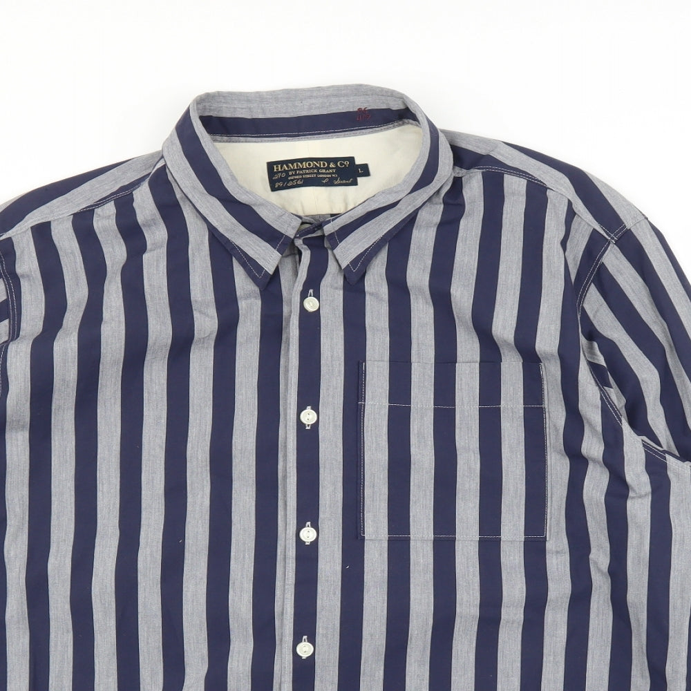 Mens UK Size L Hammond & CO Blue  Button-Up Long Sleeve Casual Shirt