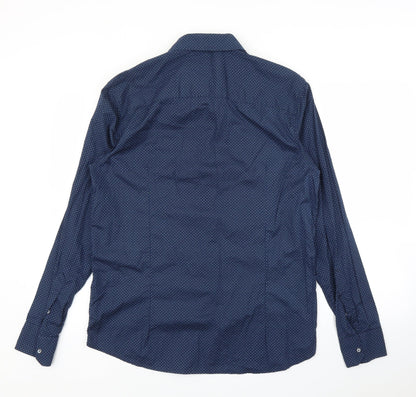 Asso Di Cuori Mens Blue    Button-Up Size L