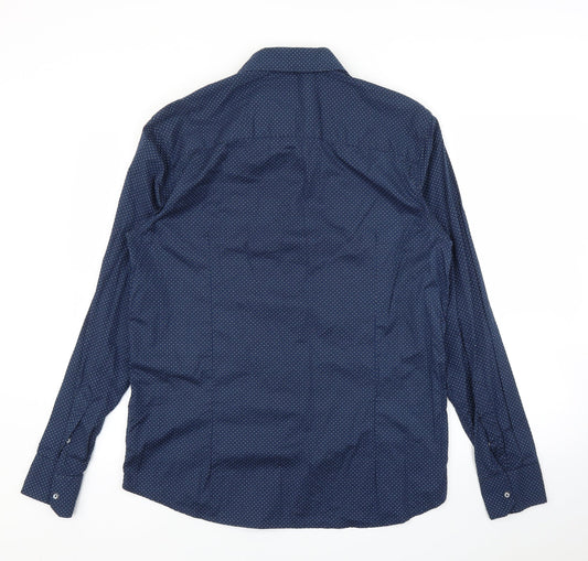 Asso Di Cuori Mens Blue    Button-Up Size L