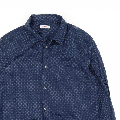 Asso Di Cuori Mens Blue    Button-Up Size L