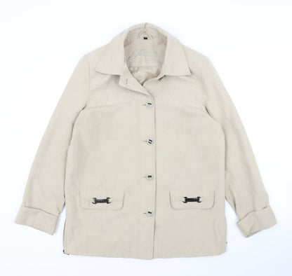 Womens UK Size 10 Finesse Beige Overcoat
