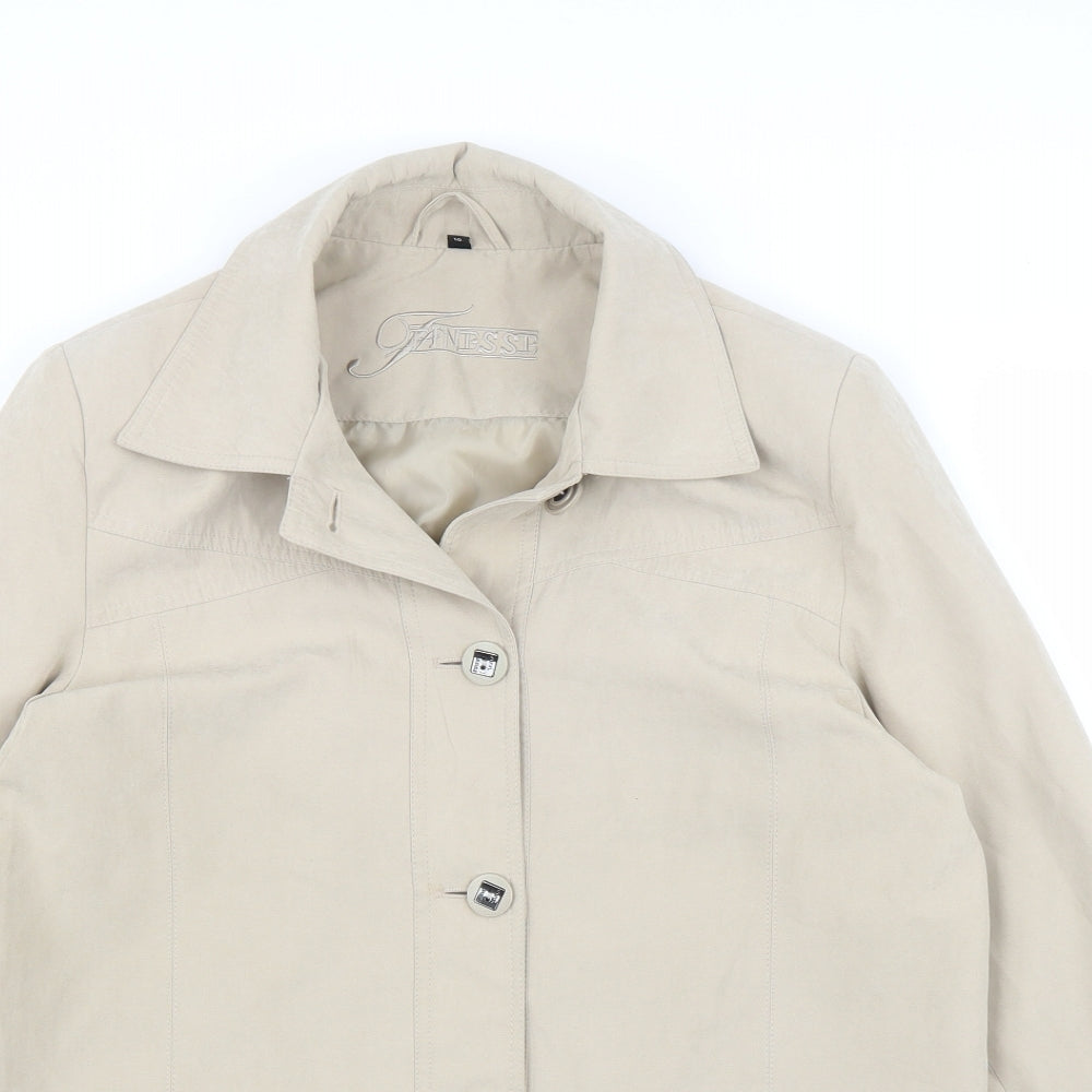Womens UK Size 10 Finesse Beige Overcoat