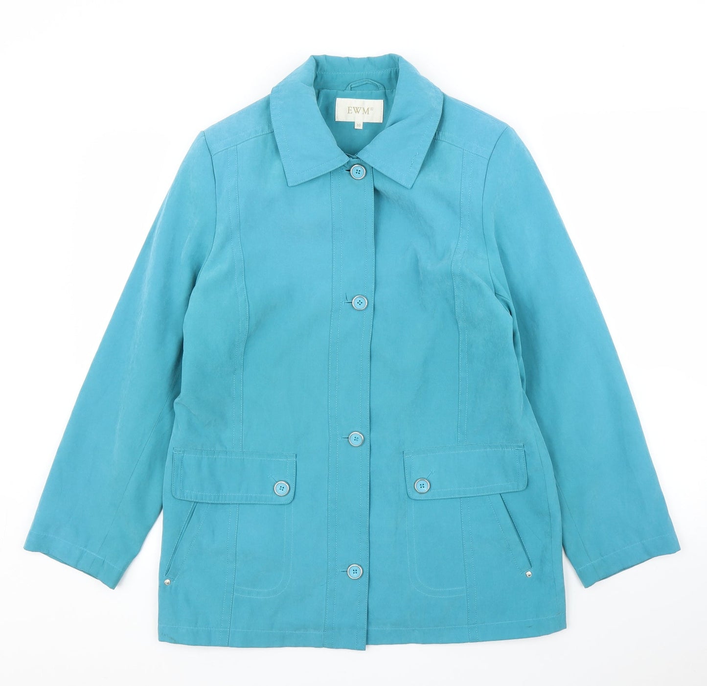 Womens UK Size 10 EWM Blue Overcoat