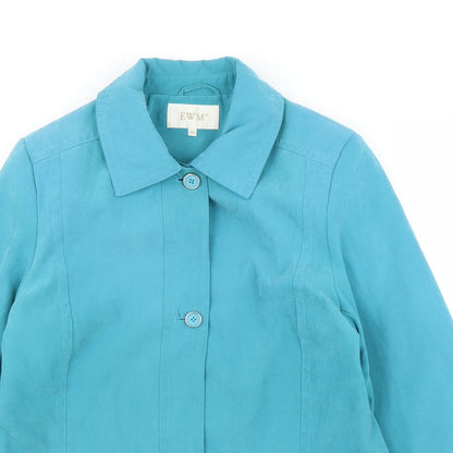 Womens UK Size 10 EWM Blue Overcoat