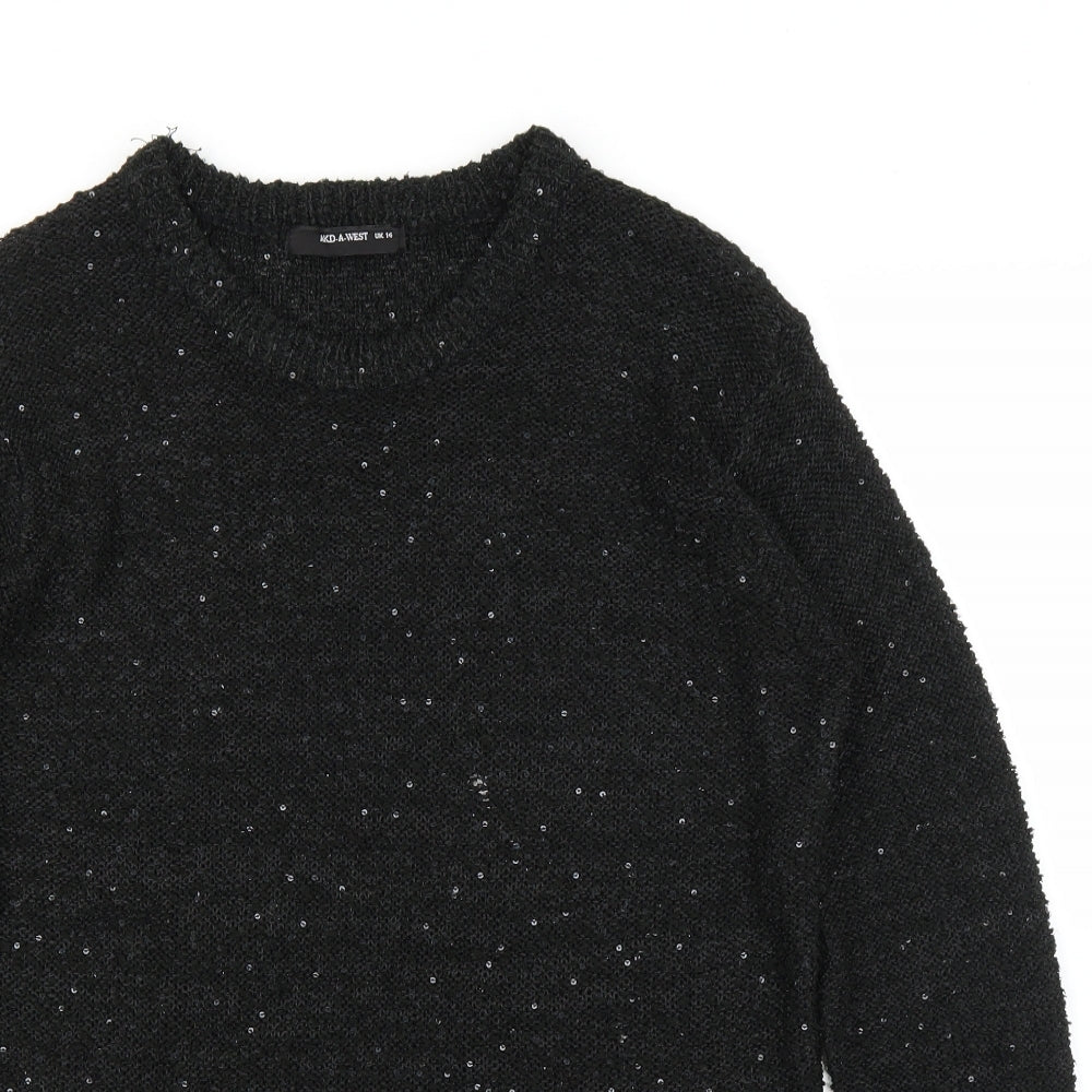 Womens UK Size 14 AKD A WEST Black Pullover Jumper