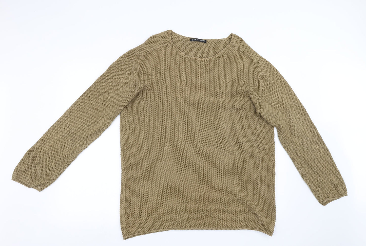 Mens UK Size L Preworn Green Pullover Sweatshirt