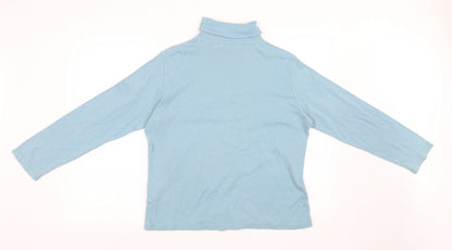 Back view of EMW women’s blue pullover sweatshirt, size L