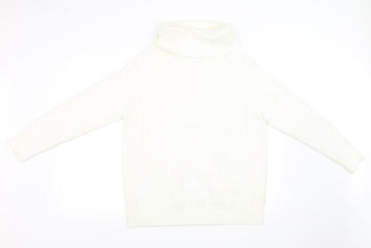 Nutmeg Womens White  Knit Pullover Sweatshirt Size 16