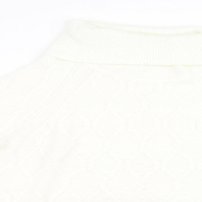 Nutmeg Womens White  Knit Pullover Sweatshirt Size 16