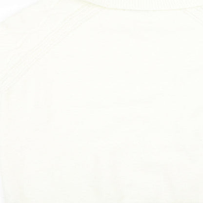 Nutmeg Womens White  Knit Pullover Sweatshirt Size 16