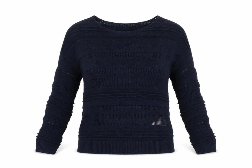 Zakti Womens Blue  Knit Pullover Sweatshirt Size S