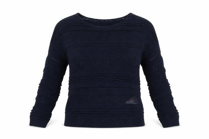 Zakti Womens Blue  Knit Pullover Sweatshirt Size S