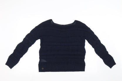 Zakti Womens Blue  Knit Pullover Sweatshirt Size S