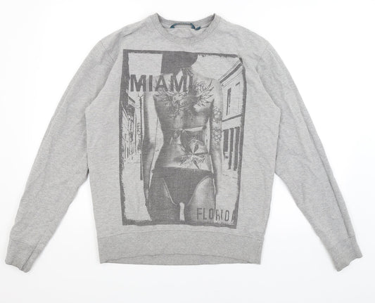 Blue Inc Mens Grey   Pullover Jumper Size M  - Miami Florida