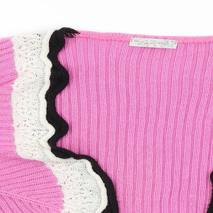 La Zazies Womens Pink   Wrap Jumper Size S