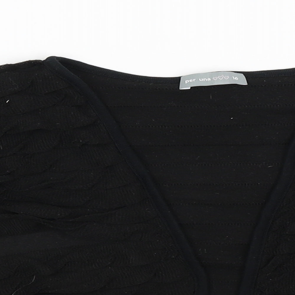 Womens UK Size 16 Per Una Black Wrap Jumper
