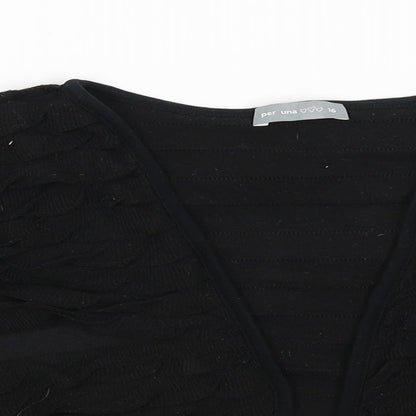 Womens UK Size 16 Per Una Black Wrap Jumper