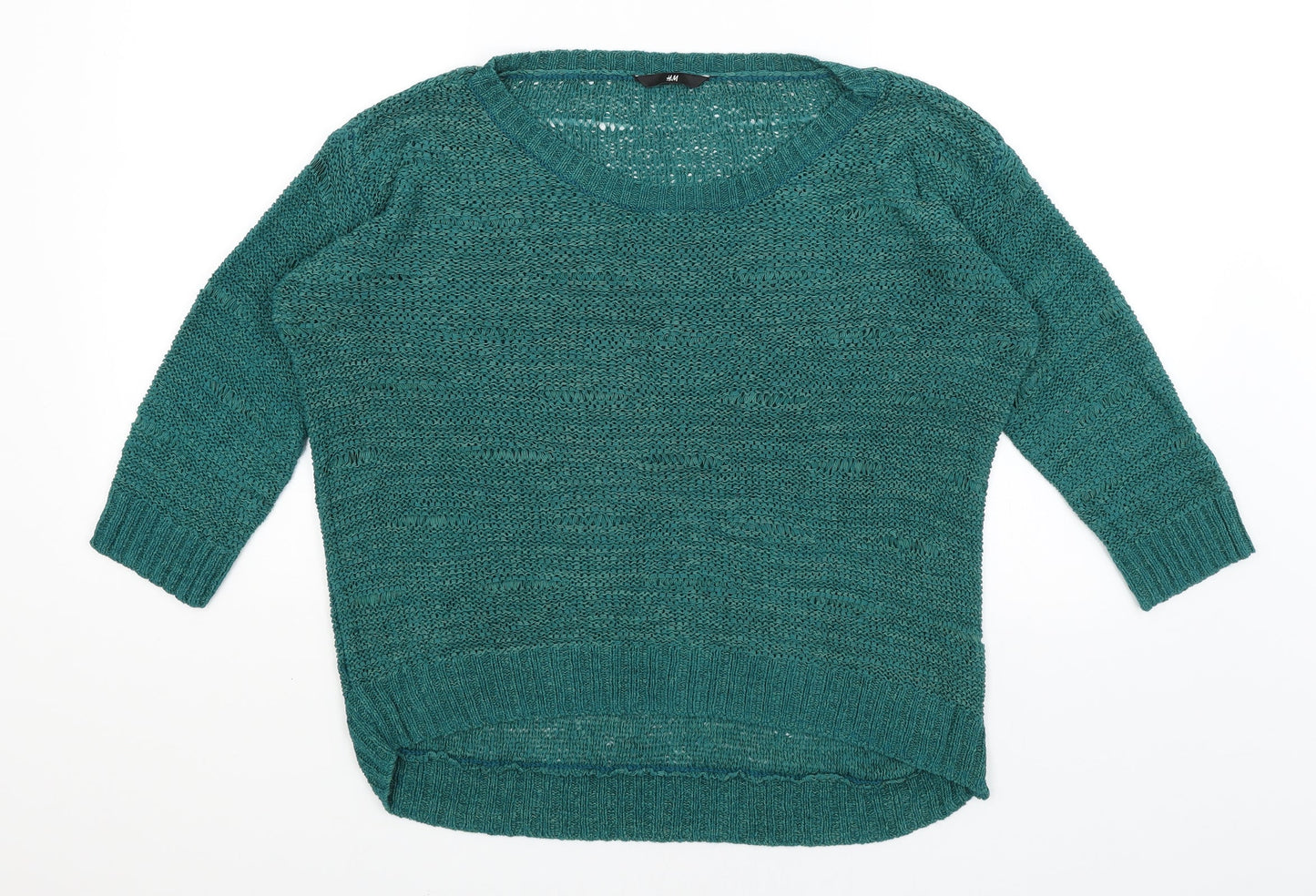 Womens UK Size M H&M Green Pullover Jumper