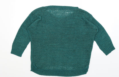 Womens UK Size M H&M Green Pullover Jumper