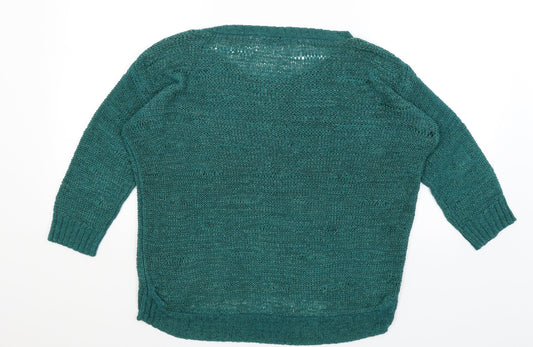 Womens UK Size M H&M Green Pullover Jumper