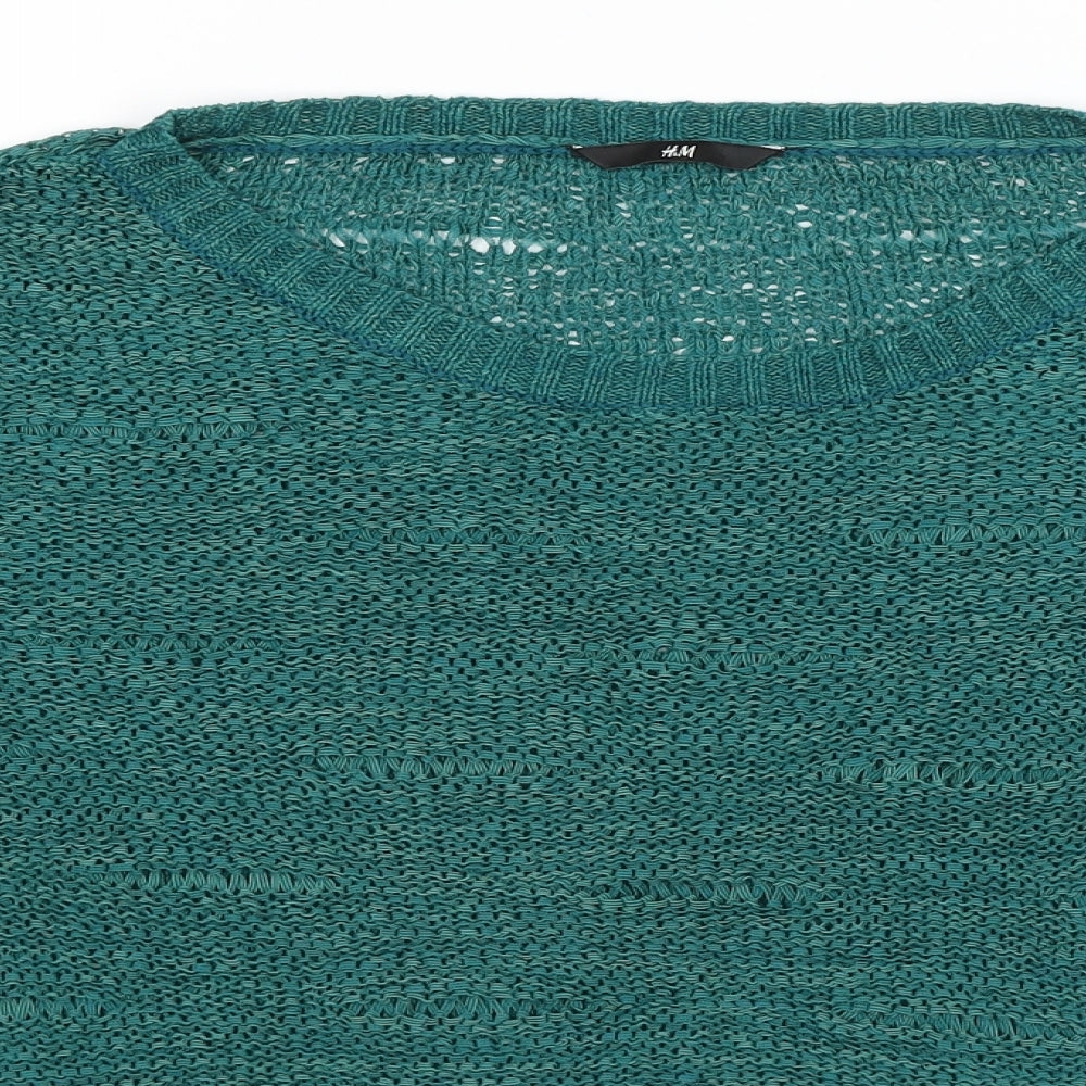 Womens UK Size M H&M Green Pullover Jumper