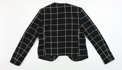 H&M  Womens Black Check  Jacket Blazer Size 14